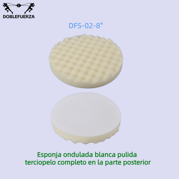 Almohadilla de pulido de esponja para automóvil de 8 pulgadas (200 mm), blanca, almohadilla de espuma ondulada suave, almohadilla de esponja para pulidora de automóvil