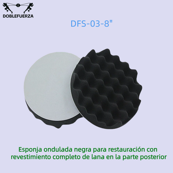 Almohadilla de pulido de esponja para automóvil de 8 pulgadas (200 mm), blanca, almohadilla de espuma ondulada suave, almohadilla de esponja para pulidora de automóvil