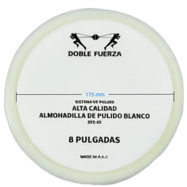 DOBLEFUERZA | Almohadilla de pulido blanca, almohadillas de pulido para pulir, 1 cara de 8 pulgadas para placa de respaldo de 7 pulgadas, almohadillas de esponja de pulido compuestas para pulir pulidor