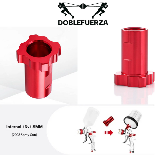 DOBLE FUERZA--Adaptador de copa para pistola pulverizadora, adaptador hembra con rosca de 0.63 pulgadas
